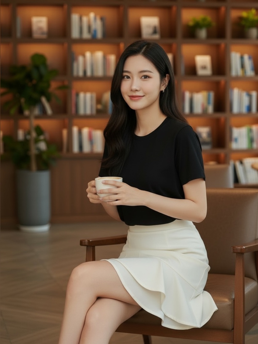 Zara Cream Mini Skirt with Ruffle Hem